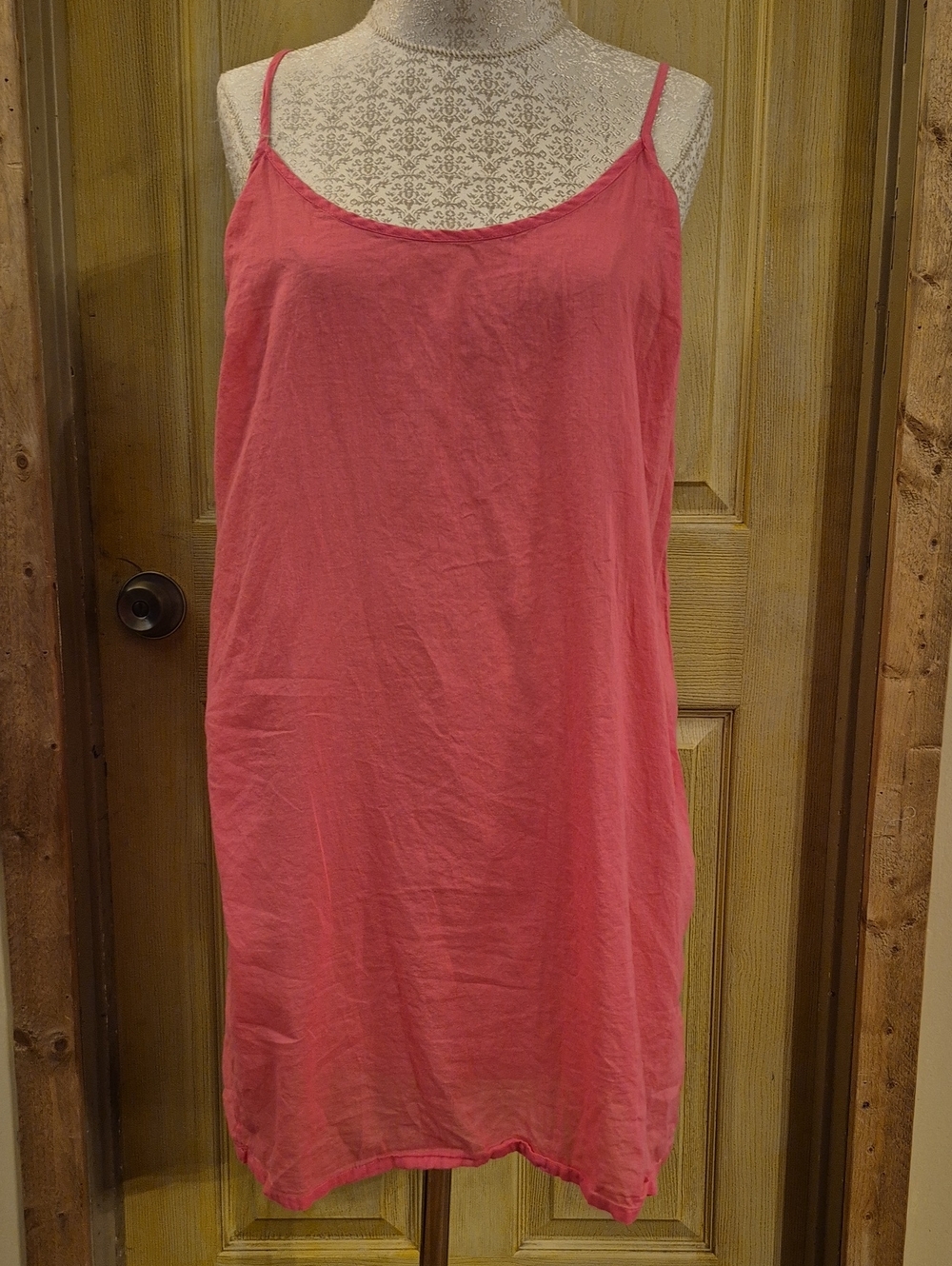 100% Cotton Salmon Peach Orange Color Slip Medium/Large 38" Bust 33" Length